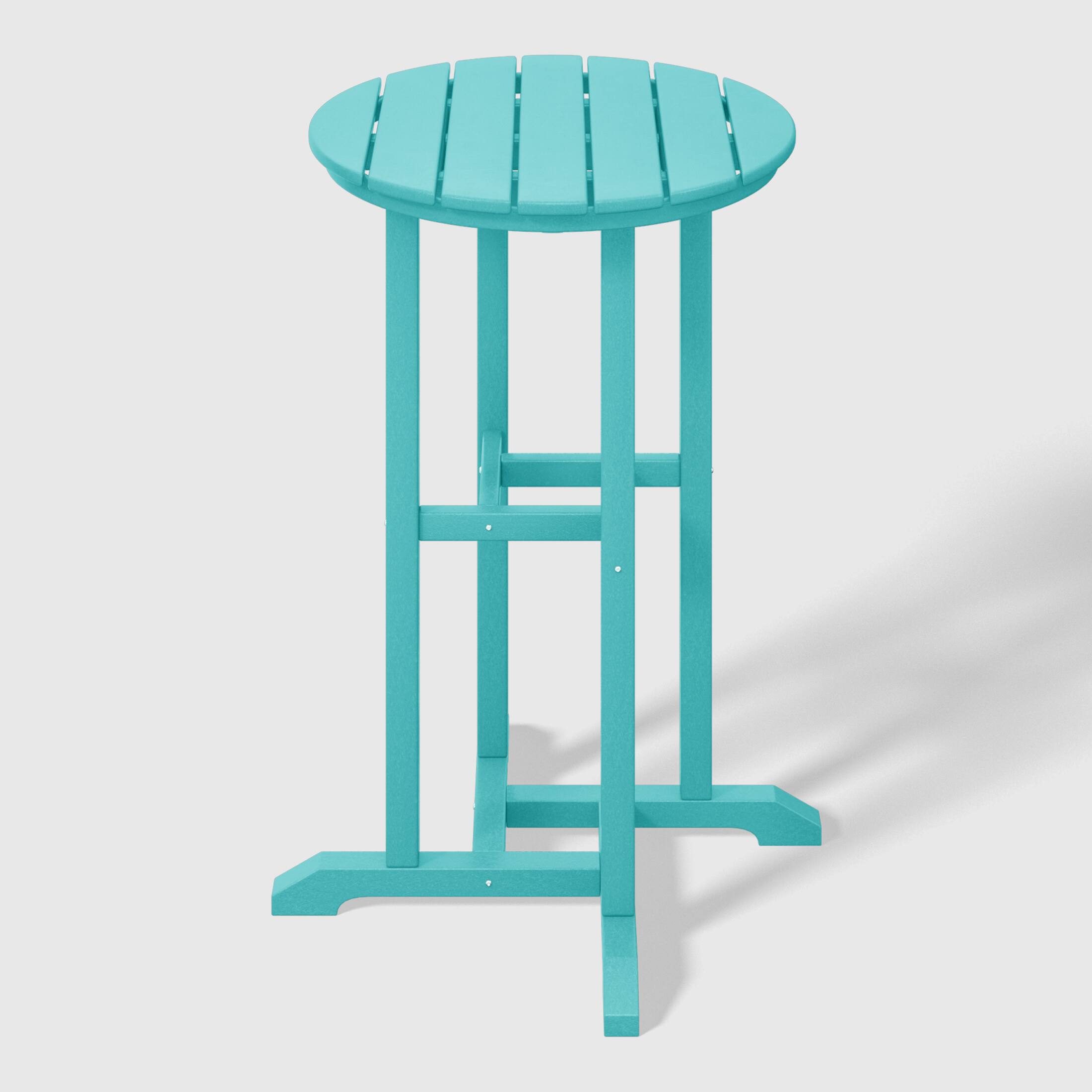Back. WestinTrends - WestinTrends Malibu 37" Counter Height Round Outdoor Patio Bistro Bar Table - Turquoise.