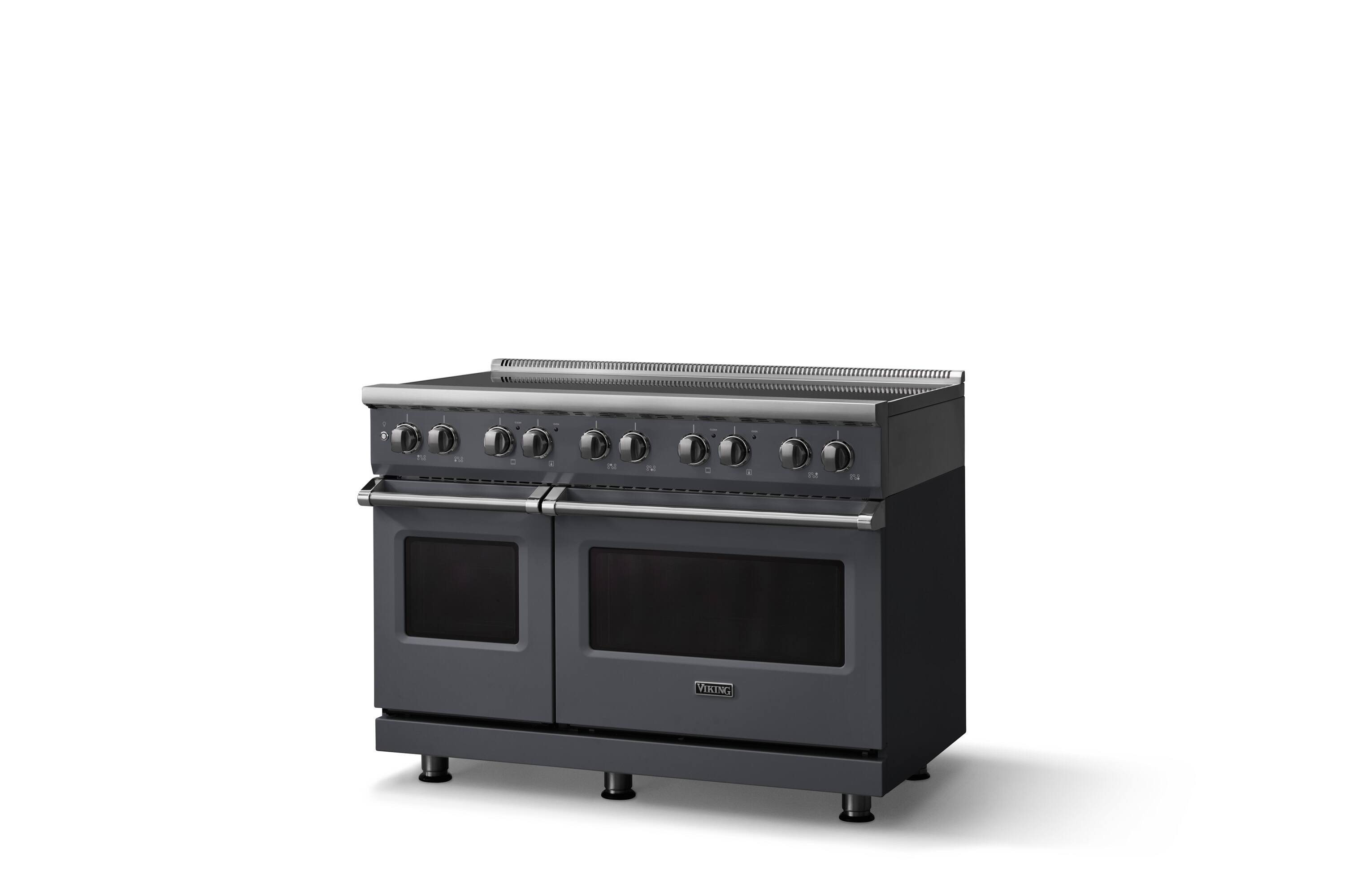 Angle. Viking - 48 in. Wide 6 Elements Pro 5 Series 7.3 Cu. Ft. Freestanding 6 Element Induction Convection Range - Cast Black - Cast Black.