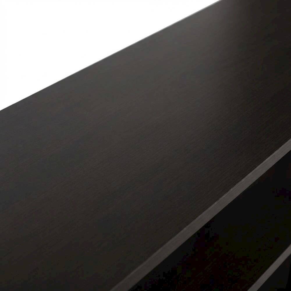 Alt View 4. FurniFact - Dark Brown/Black 3-Tier TV Stand with Composite Wood and Plastic Poles - Brown Black.