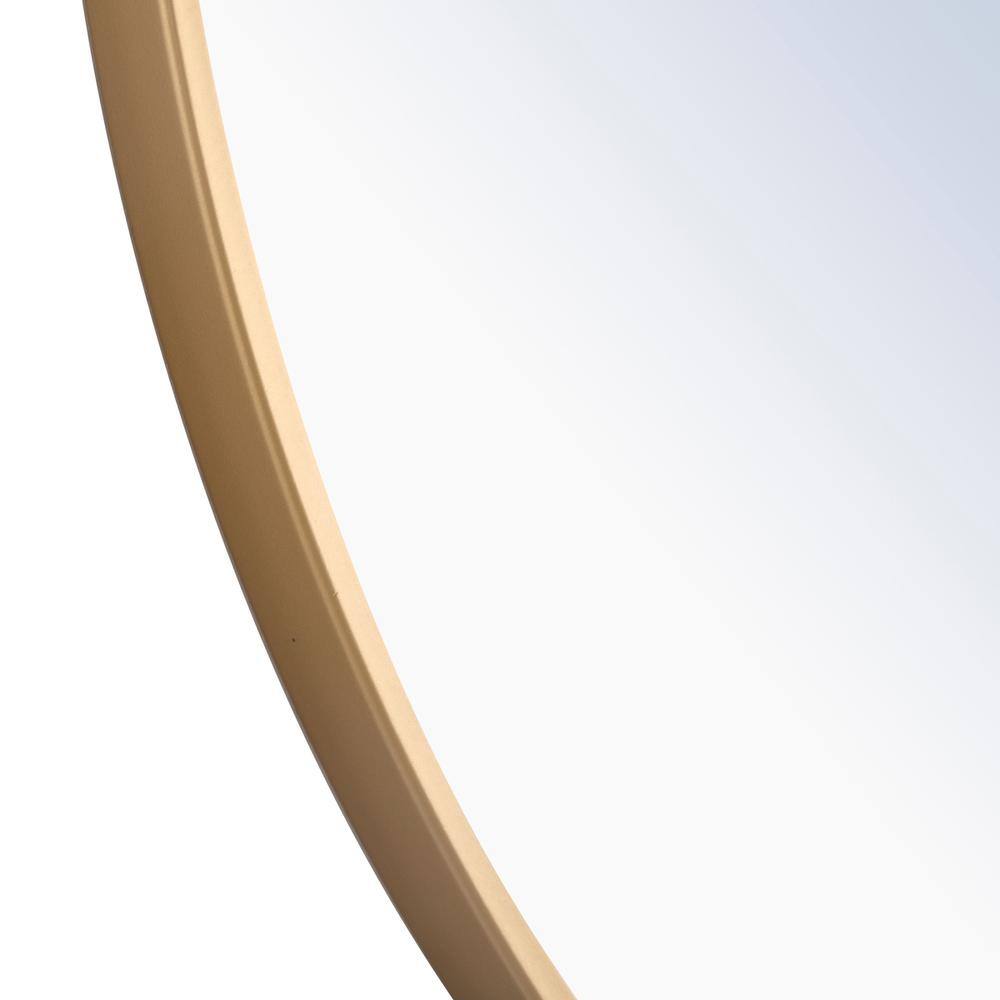Alt View 6. Elegant Decor - Metal frame Round Mirror 28 inch Brass finish - Brass.