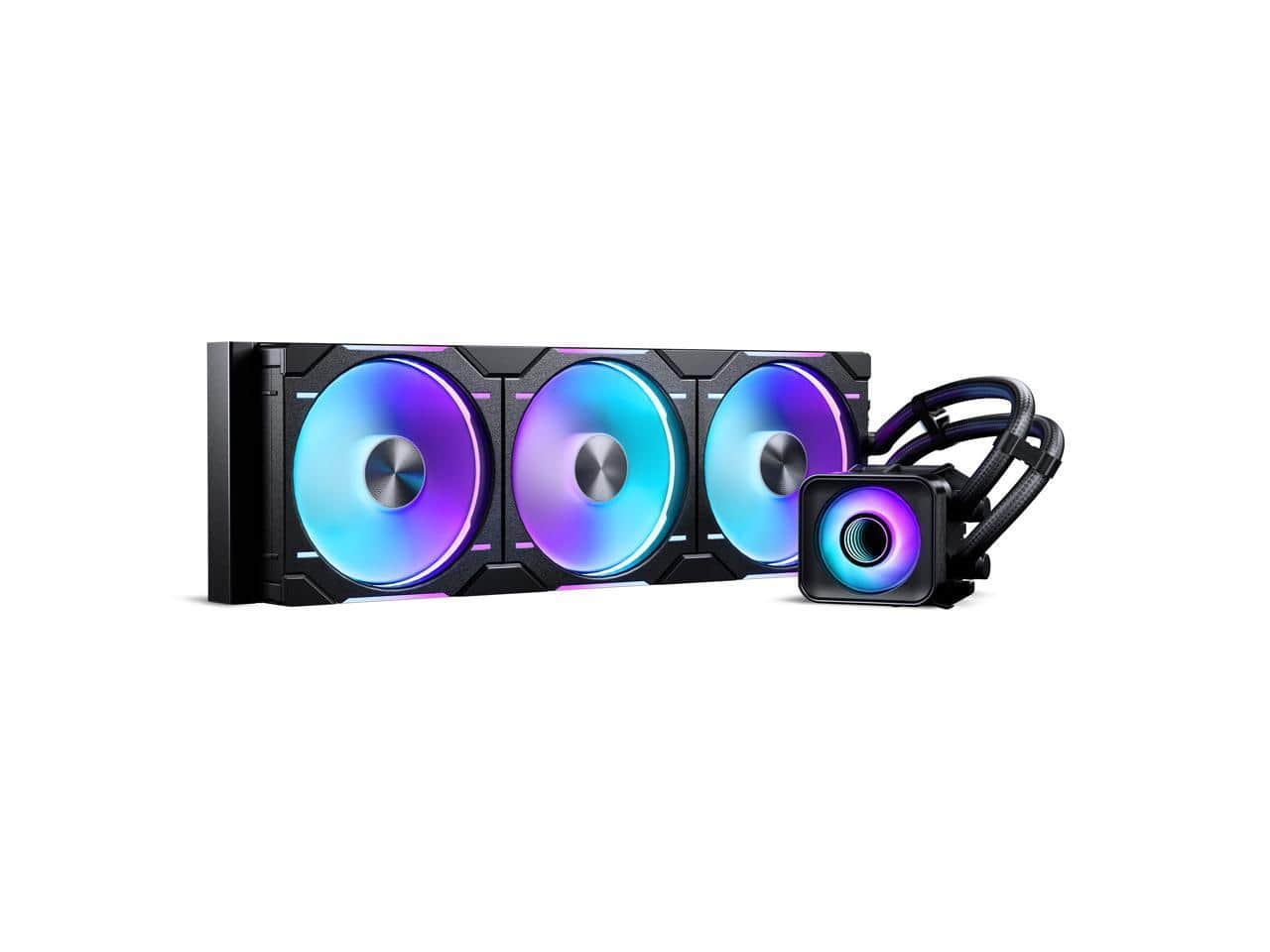 Phanteks - Glacier One 420D30 X2 AIO, Evolv X2 Cap, 3x D30-140 D-RGB Fans, for Intel & AMD - Black
