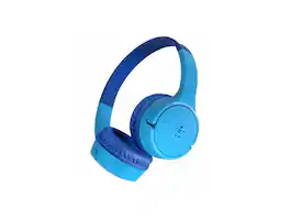 Belkin - Kids Bluetooth On-Ear Headphones w/ Mic, 85dB Limit, USB-C, Wired/Wireless - Blue