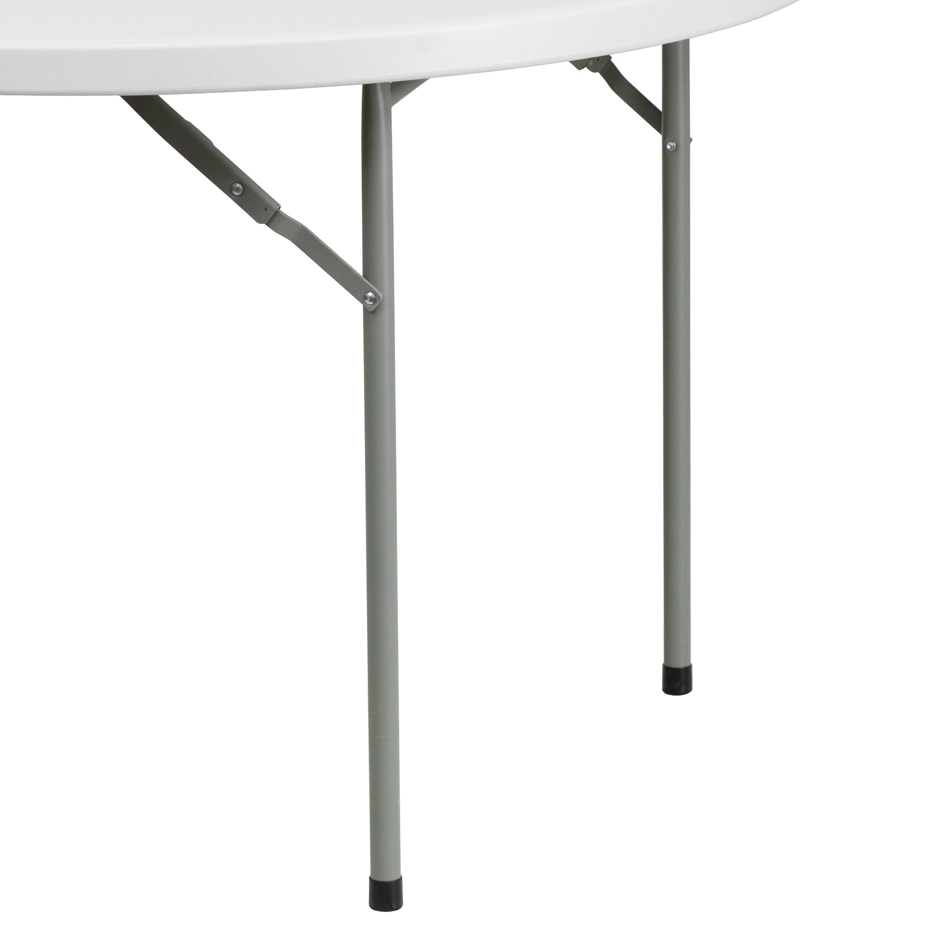 Alt View 10. Emma + Oliver - 4-Foot Round Plastic Folding Table - Granite White.