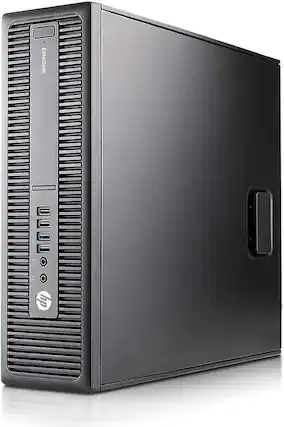 Front. HP - HP ProDesk 600G2 SFF Desktop PC, Intel Core i7 6th Gen 3.40GHz, 32GB RAM, 1TB SSD, Windows 11 Pro - Black.