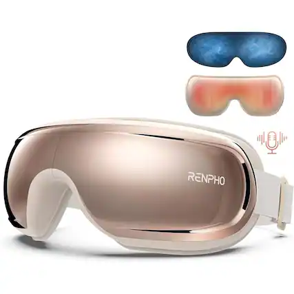Front. Renpho - Eye Massager with Heat and Cooling Voice Control, Migraine Relief Eye Mask for Migraines, Eye Care Reduce Dry Eyes - Rose Gold.