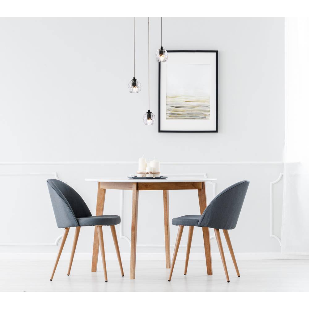 Angle. Elegant Lighting - Eren 3 lights Black pendant - Black.