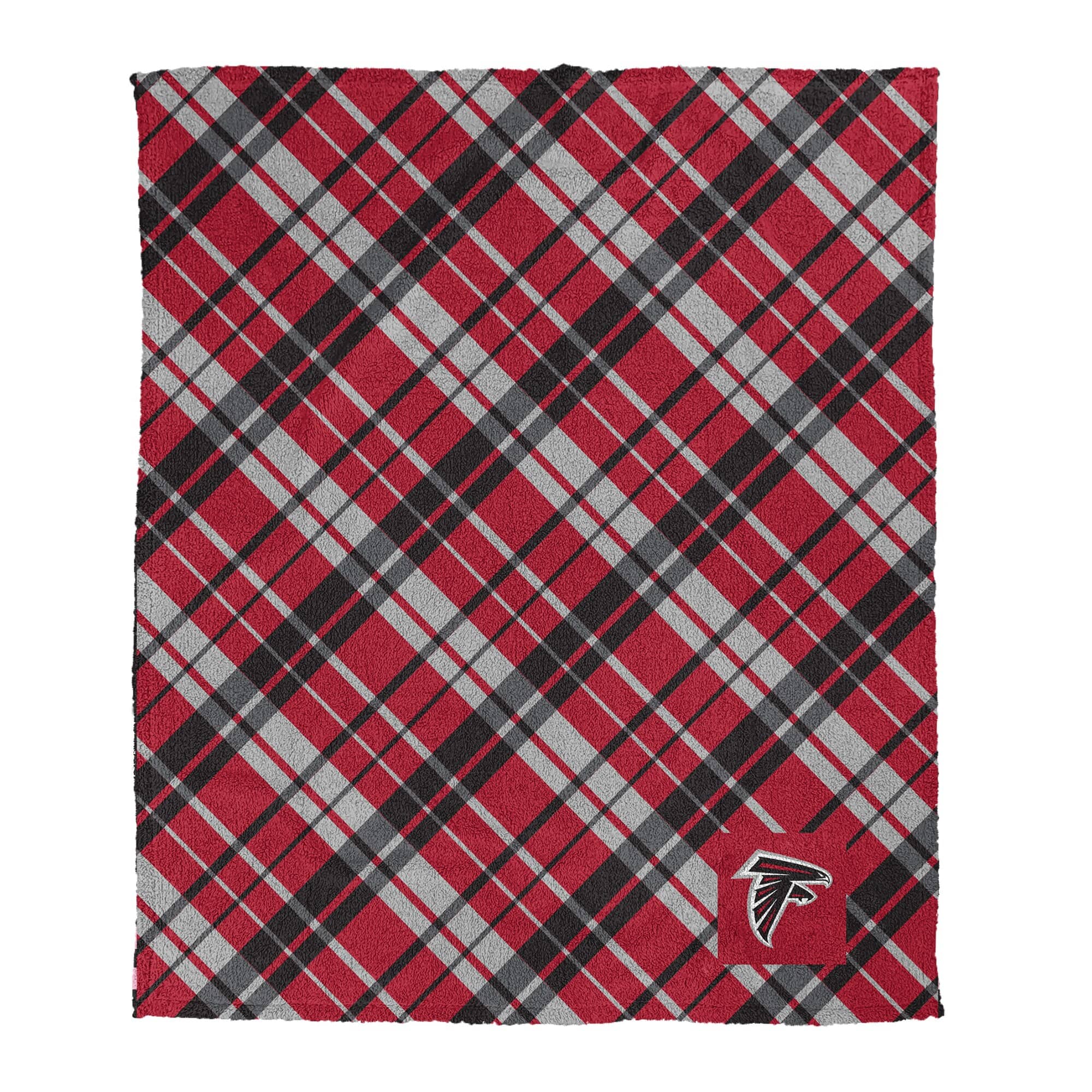 Pegasus - Atlanta Falcons 50" x 60" Dash Logo Patch Ultra Cozy Sherpa Blanket - Multicolor