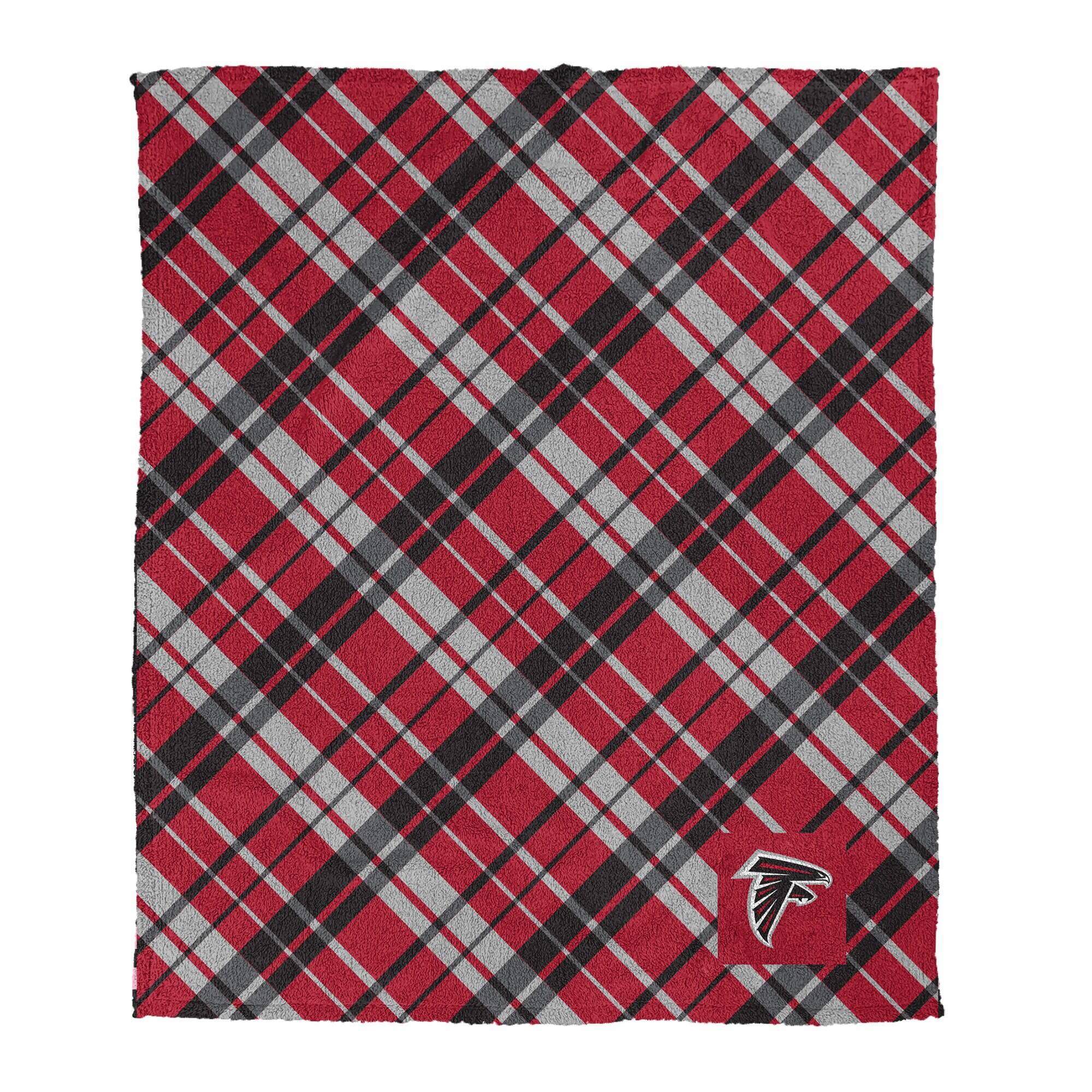 Front. Pegasus - Atlanta Falcons 50" x 60" Dash Logo Patch Ultra Cozy Sherpa Blanket - Multicolor.