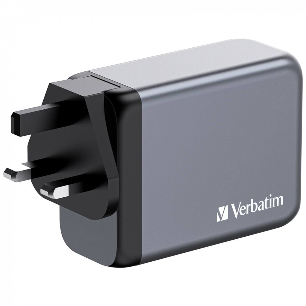 Alt View 2. Verbatim - Verbatim 200W 4-Port GaN Wall Charger - Black/Gray.