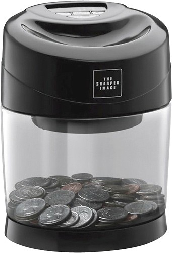 Sharper Image Digital Counting Coin Money Jar Piggy Bank 