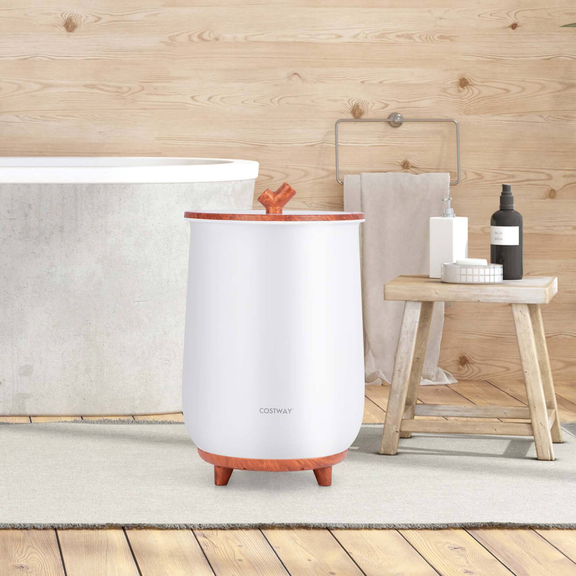 Alt View 3. Costway - Costway 23L Bathroom Towel Warmer Bucket 4 Timer with Fragrance Holder & 3-Level Heating - Brown.