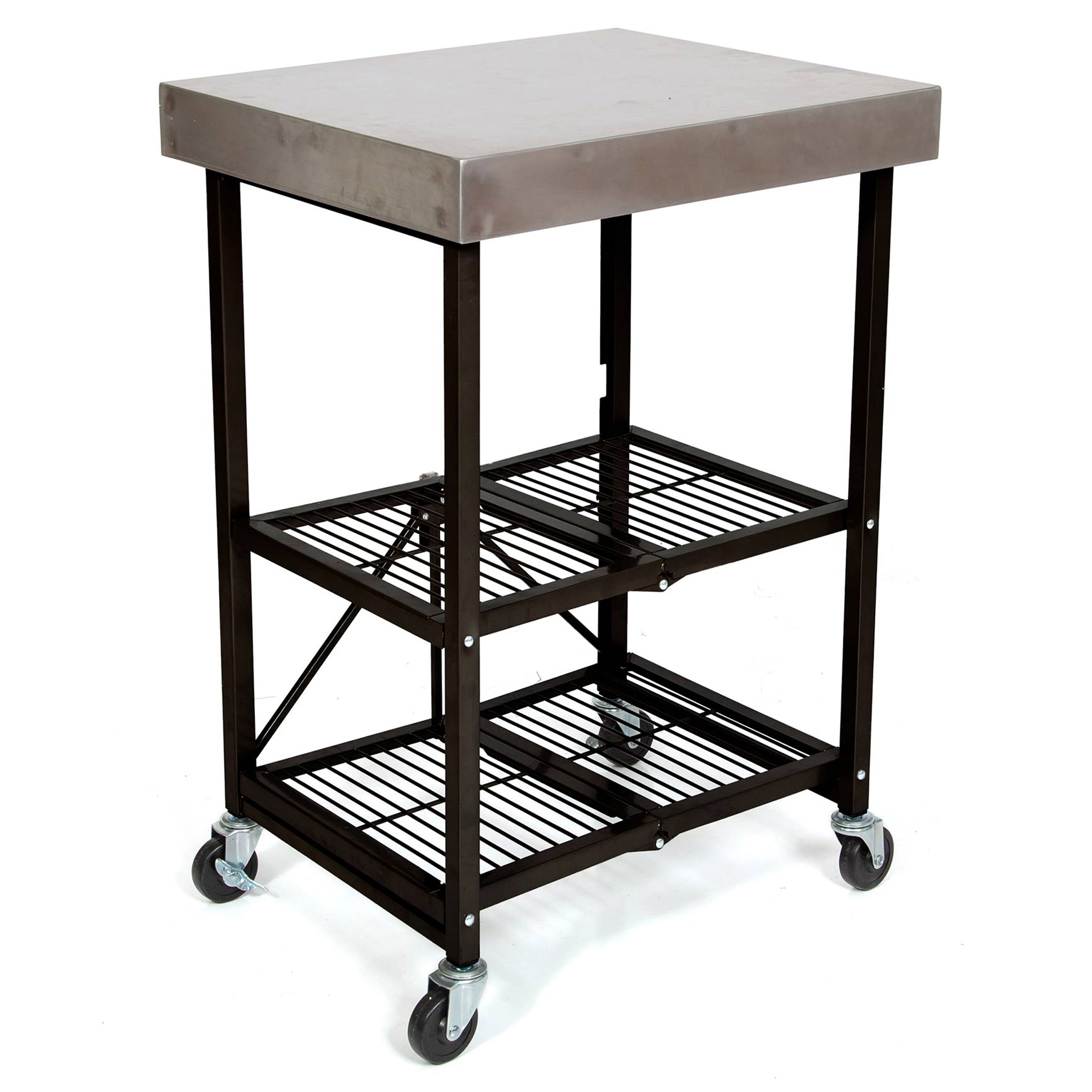 Origami RBT Fully Stainless Steel Foldable Kitchen Cart with 4 Wheels - Thumbnail 2