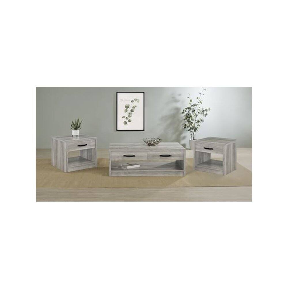 Alt View 1. Coaster Co. of America - Felix 3-piece Coffee and End Table Set Grey Driftwood - Brown.
