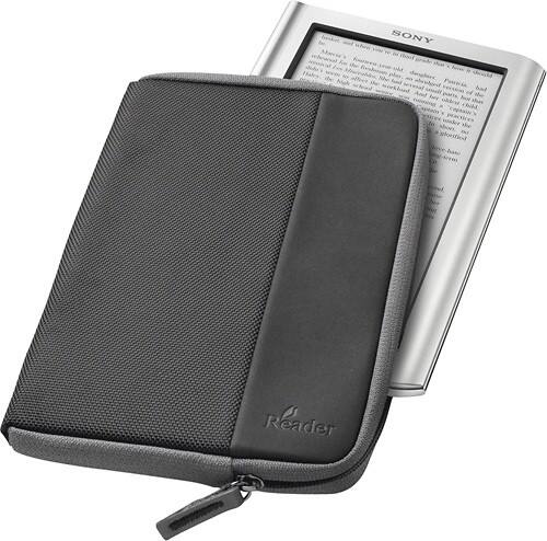 Angle Standard. Sony - Softcover Zipper Sleeve for Sony Reader 950 Series eBooks - Black.