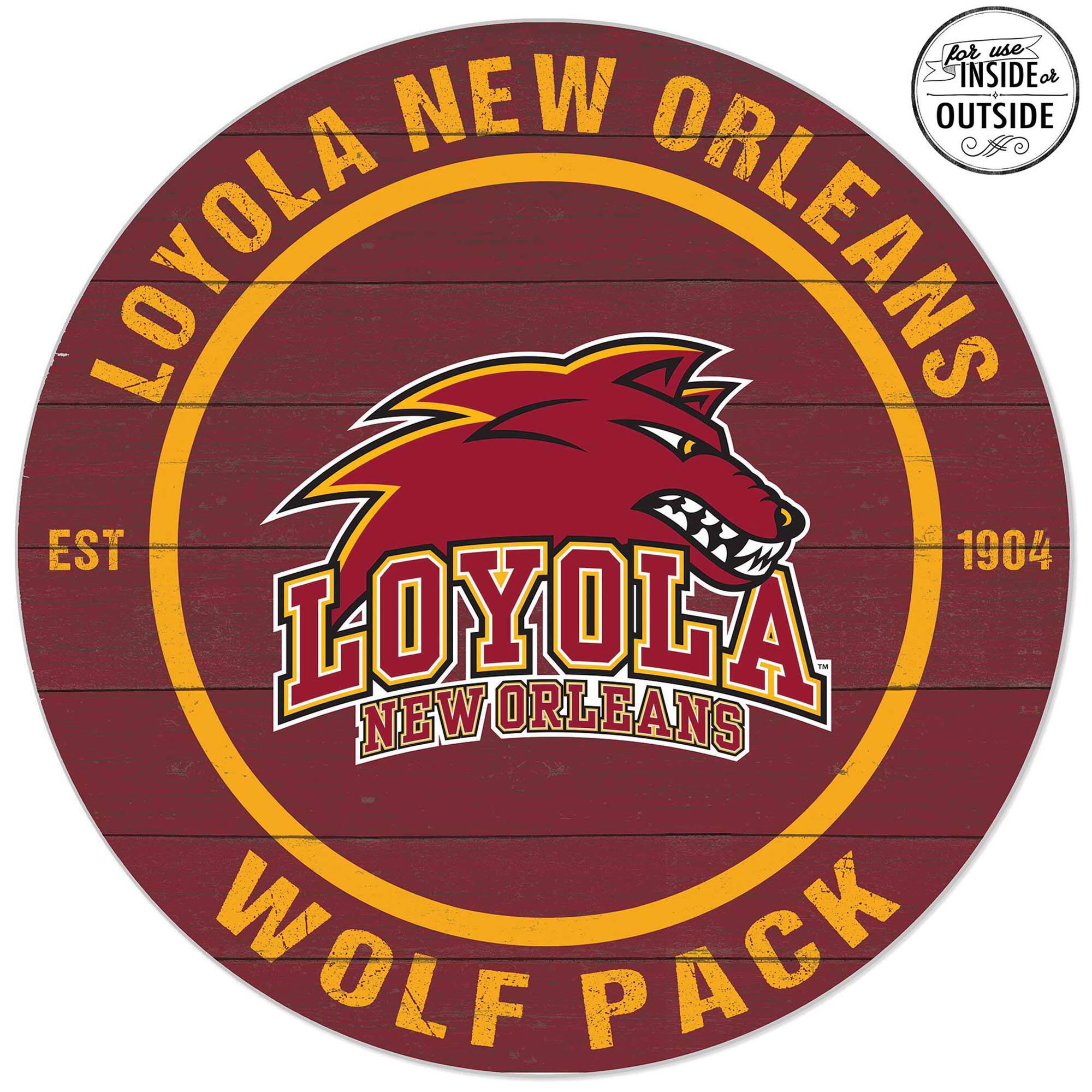 LOYOLA NEW ORLEANS  
EST 1904  
WOLF PACK  

For use INSIDE or OUTSIDE