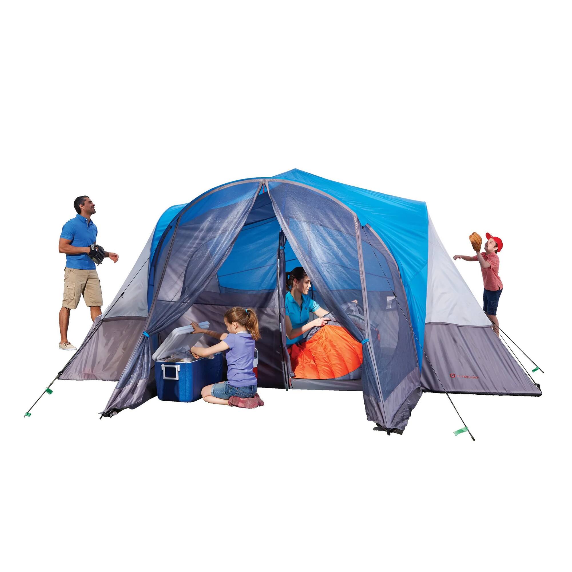 Alt View 1. Outbound - Outbound 8 Person 3 Season Easy Up Camping Dome Tent with Rainfly & Porch, Blue - Multi.