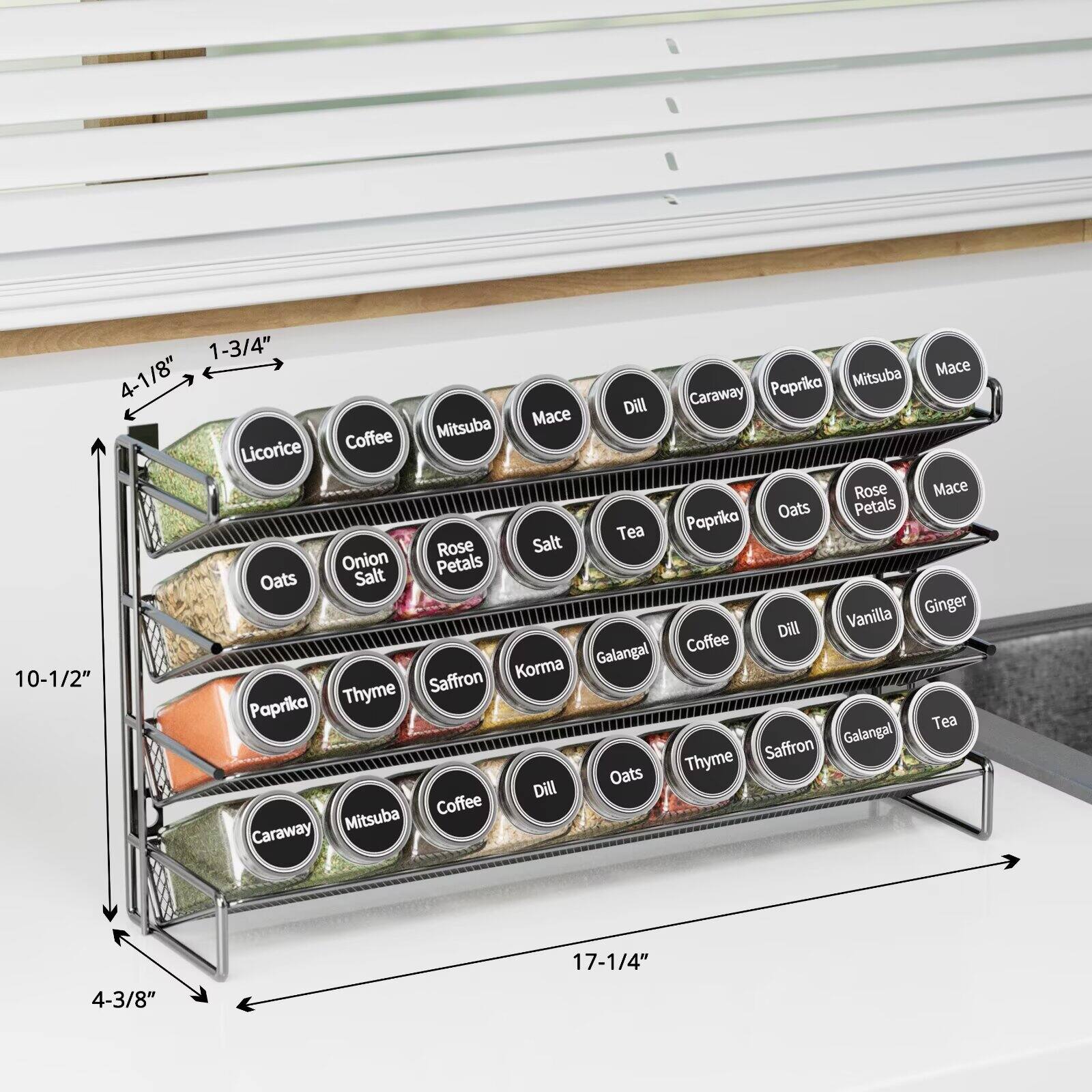 1-3/4" 4-1/8" Mitsuba Mace Caraway Paprika Mace Dill Coffee Mitsuba Licorice Rose Mac Oats Petals Tea Paprika Rose Salt Onion Petals Oats Salt Vanilla Ginger Dill Coffee Korma Galangal 10-1/2" Saffron Paprika Thyme Tea Saffron Galangal Oats Thyme Dill Coffee Mitsuba Caraway 17-1/4" 4-3/8"