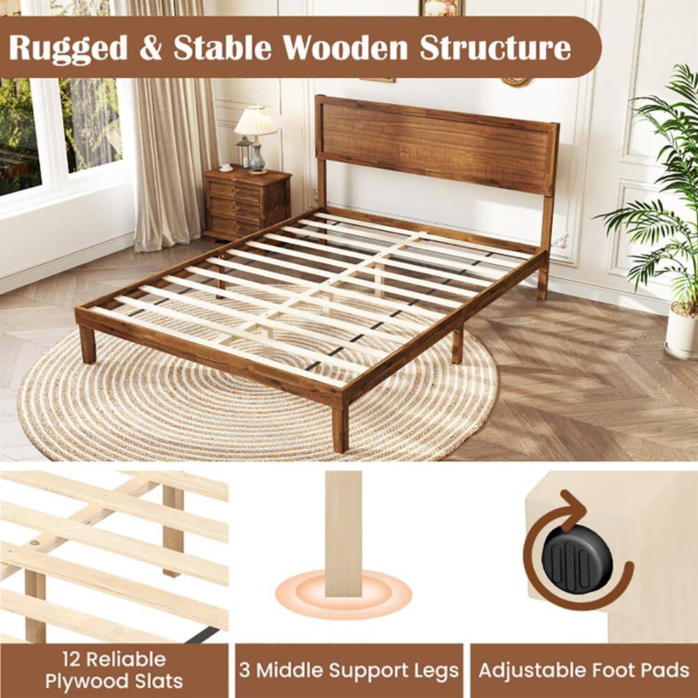 Rugged & Stable Wooden Structure

12 Reliable Plywood Slats

3 Middle Support Legs

Adjustable Foot Pads