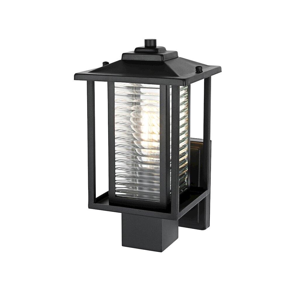 Angle. Elegant Lighting - Bouvier 7 inch Outdoor Pendant in Black - Black.