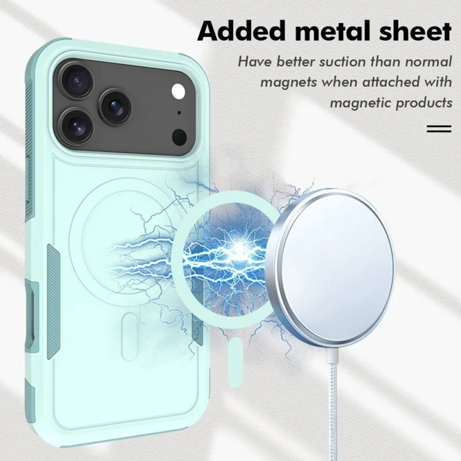 Added metal sheet  
Have better suction than normal magnets when attached with magnetic products