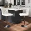 Alt View 1. Costway - Modern Bar Stools Set of 2 PU Leather Upholstered Swivel Counter Stools with Back - White.