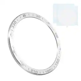 Unique Bargains - 51mm Stainless Steel Bezel Ring Adhesive Bumper Cover Protective Case for Garmin Fenix 8 Amoled - Silver/Gray