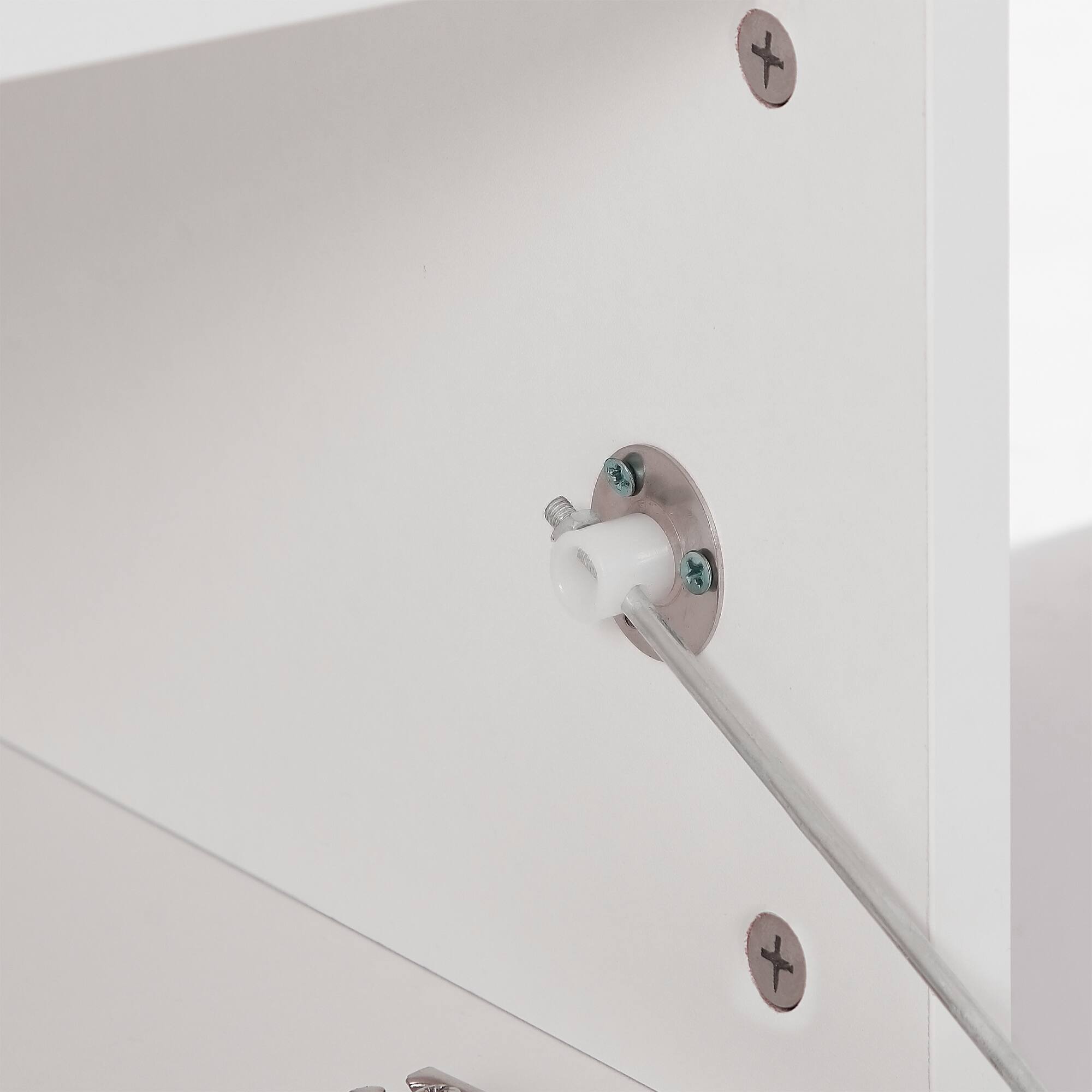 Alt View 7. Spaco - Spaco TV Stand with LED Light Belt, Remote Control, Toughened Glass Shelf, for Living Room, Bedroom - White.