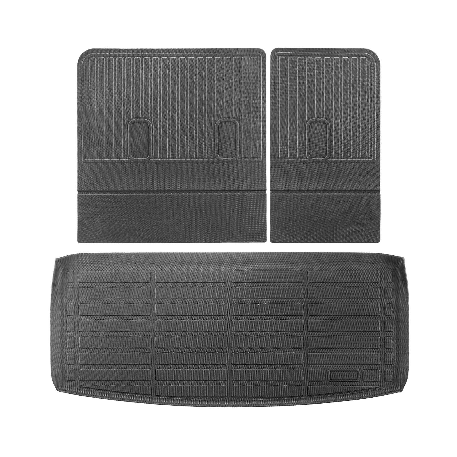 VEVOR - Cargo Mats Compatible Chevrolet Tahoe & GMC Yukon 2021-2024, Custom Fit TPE Cargo Liner Set for SUVs,Trunk and Rear Back - Black