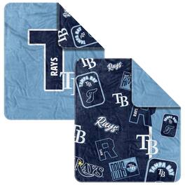 Logo Brands - Tampa Bay Rays 50" x 60" Dream Weave Throw Blanket - Navy