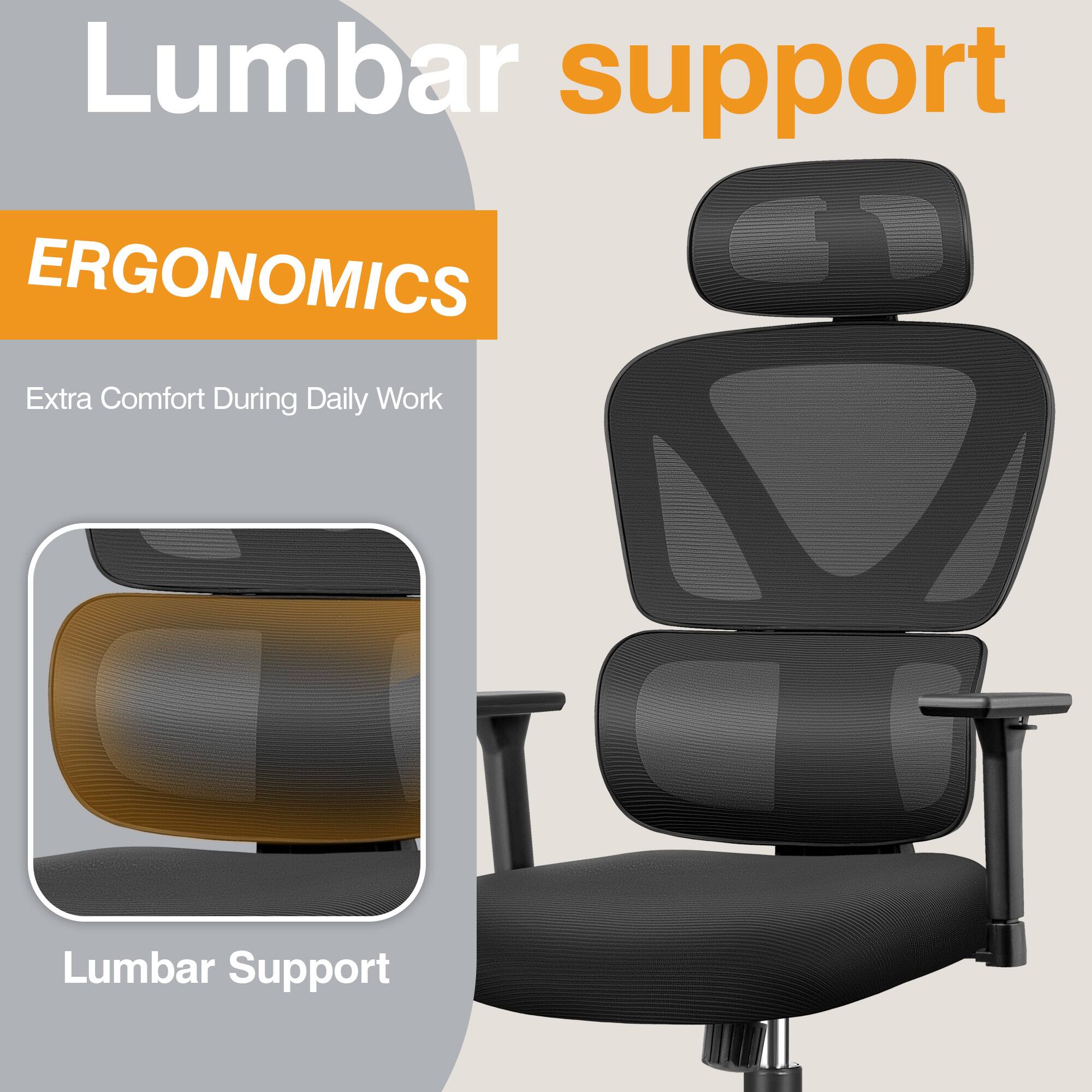 Lumbar support

ERGONOMICS

Extra Comfort During Daily Work

Lumbar Support