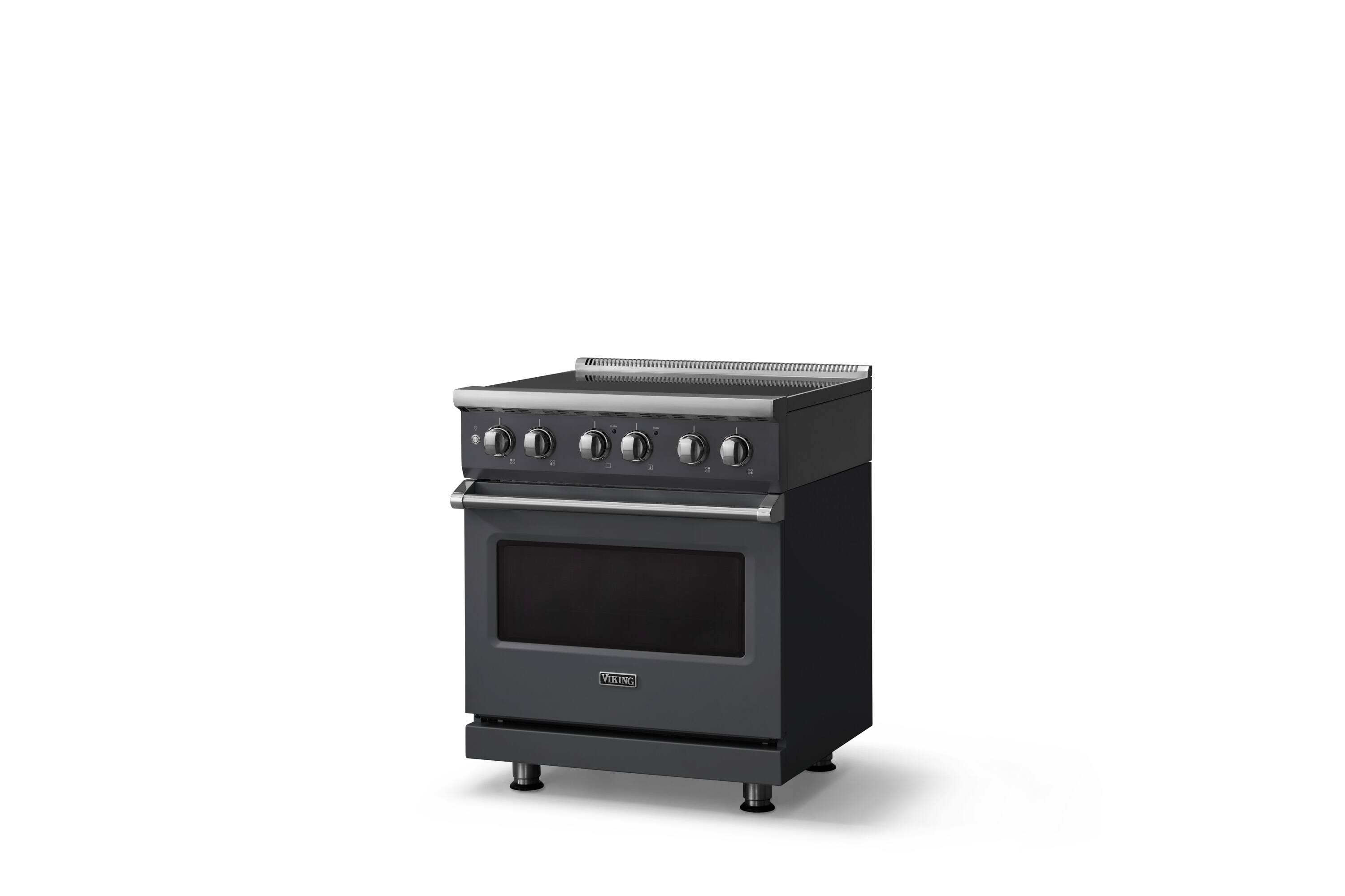 Angle. Viking - 30 in. Wide 4 Elements Pro 5 Series 4.7 Cu. Ft. Freestanding Induction Convection Range - Cast Black - Cast Black.