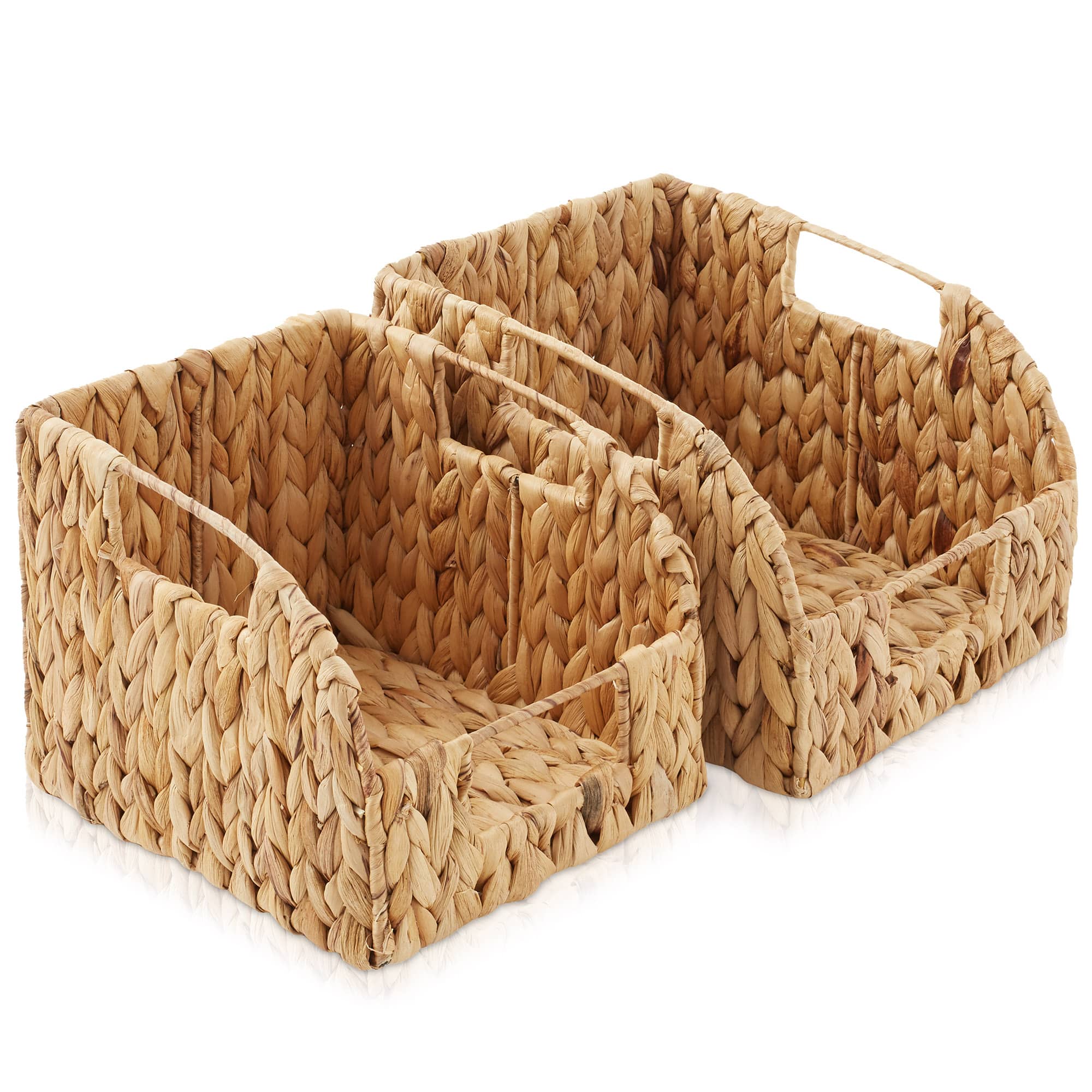 Casafield - 2pk Water Hyacinth Kitchen Pantry Basket Bins with Handles - Natural - Hyacinth