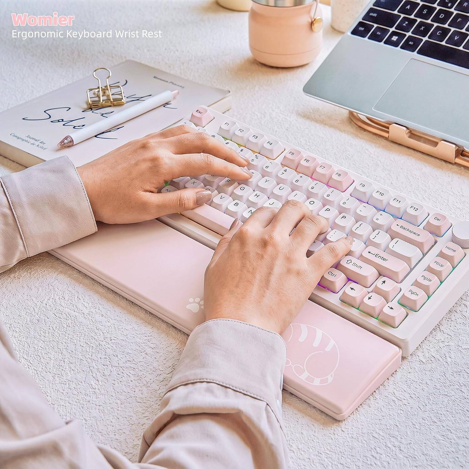 Womier Ergonomic Keyboard Wrist Rest

by

A Z # Alt
S X
& ( R D F G H J K L
Canographic Sole Karrwol de Kolleg

An
Est x
PI F2 a F3 e F4 $ F5 % 5 F6 6 F7 7 F8 8 Y 6 En G U  1 V H I 9 I  J O D - N P - P } [ Shift Ctrl
F10 F11 F12 F 2 Onl ] } Backspace I emold Enter POUP PgUp PgDn