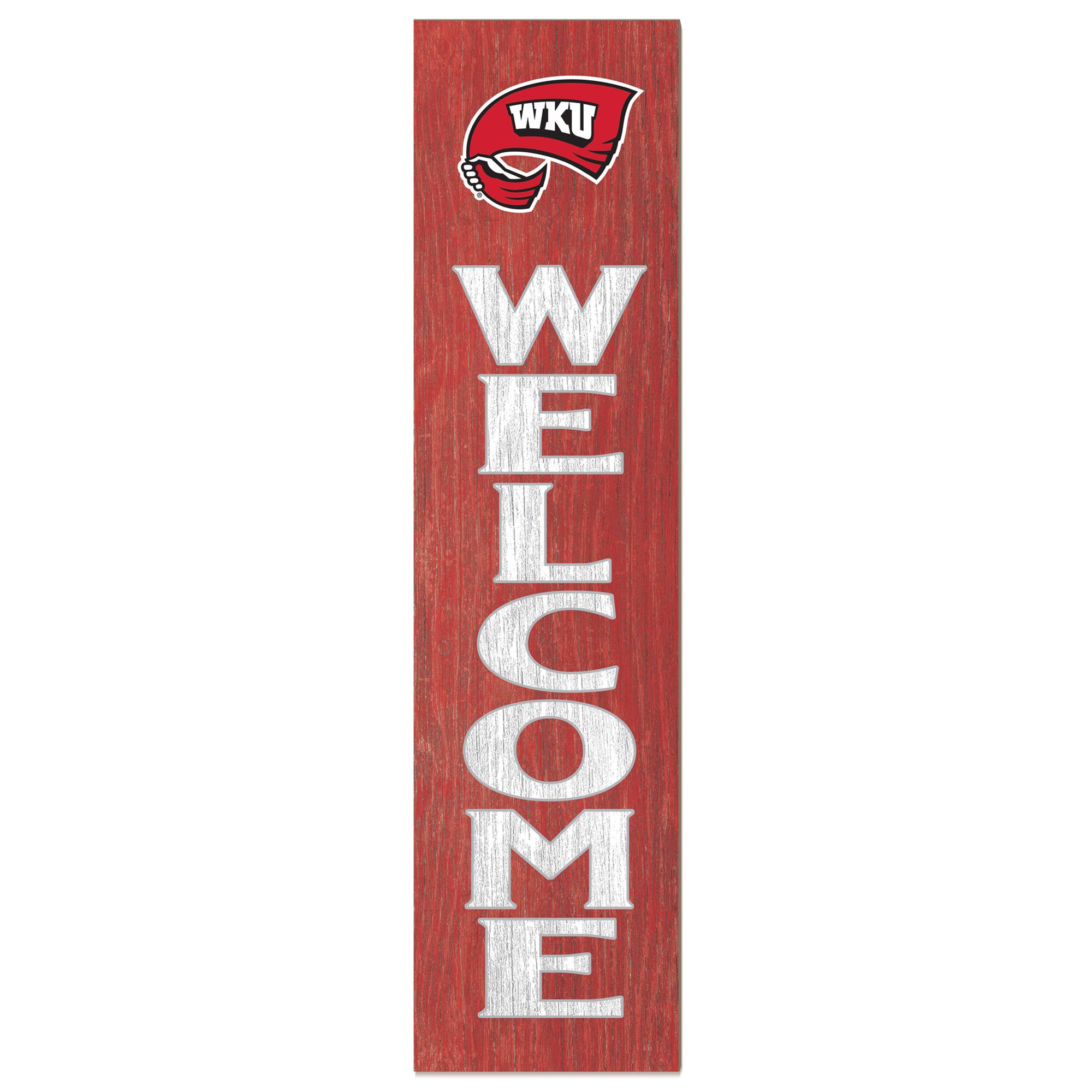 Red Western Kentucky Hilltoppers 12'' x 48'' Welcome Outdoor Leaner