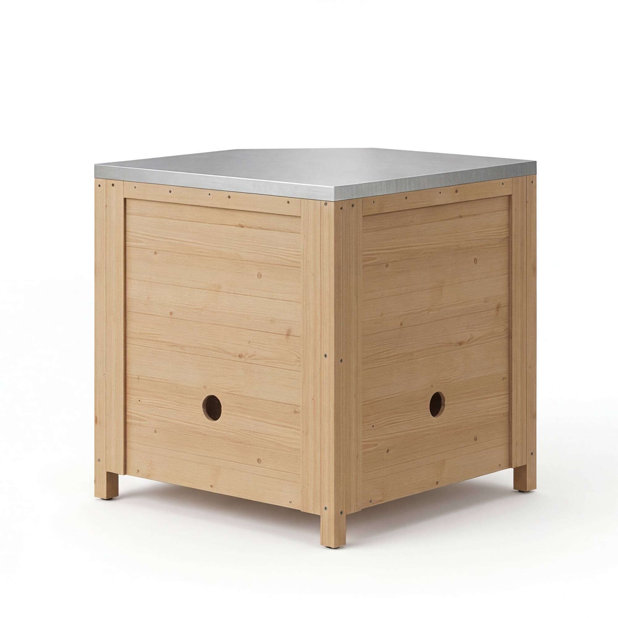 Alt View 10. Famapy - Modular Solid Cedar Outdoor Kitchen Cabinets - All-Weather Storage with Stainless Steel Top for Patio, Grill Station - Wooden.