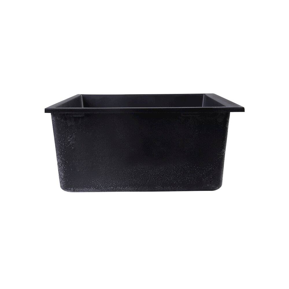 Alt View 5. Alfi - ALFI brand Black 30 Undermount Single Bowl Granite Composite Kitchen Sink - Black.