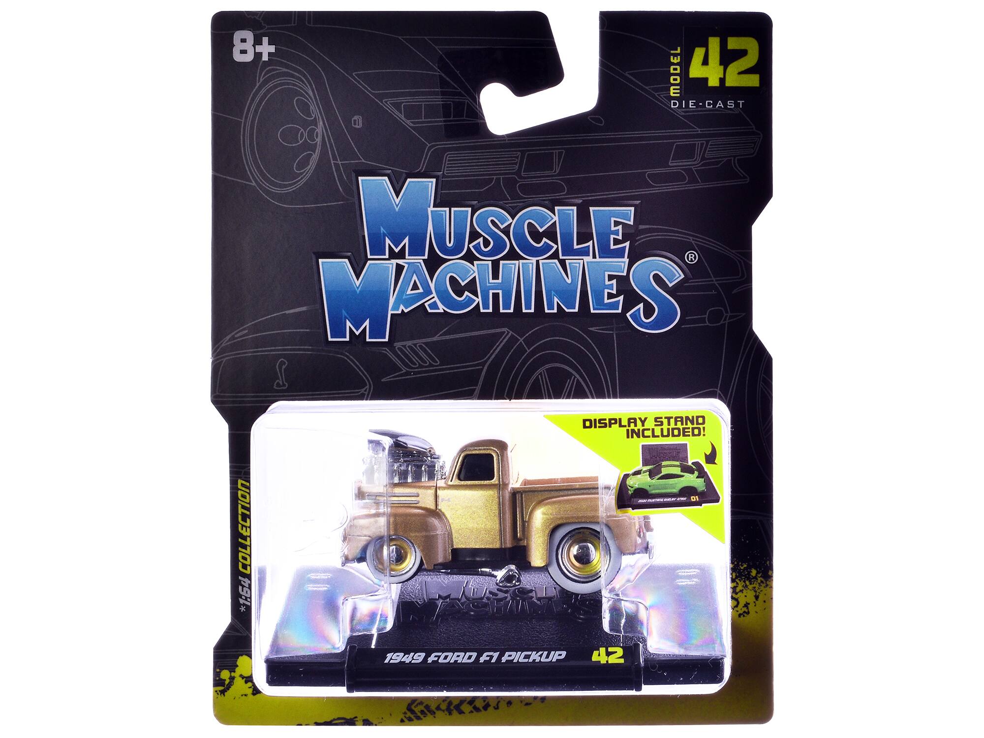 8+ MODEL 42 DIE-CAST MUSCLE MACHINES COLLECTION 1:64 K DISPLAY STAND INCLUDED! - 1949 FORD F1 PICKUP