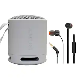 Sony - XB100 Portable Waterproof Bluetooth Speaker JBL T110 Headphones - Gray