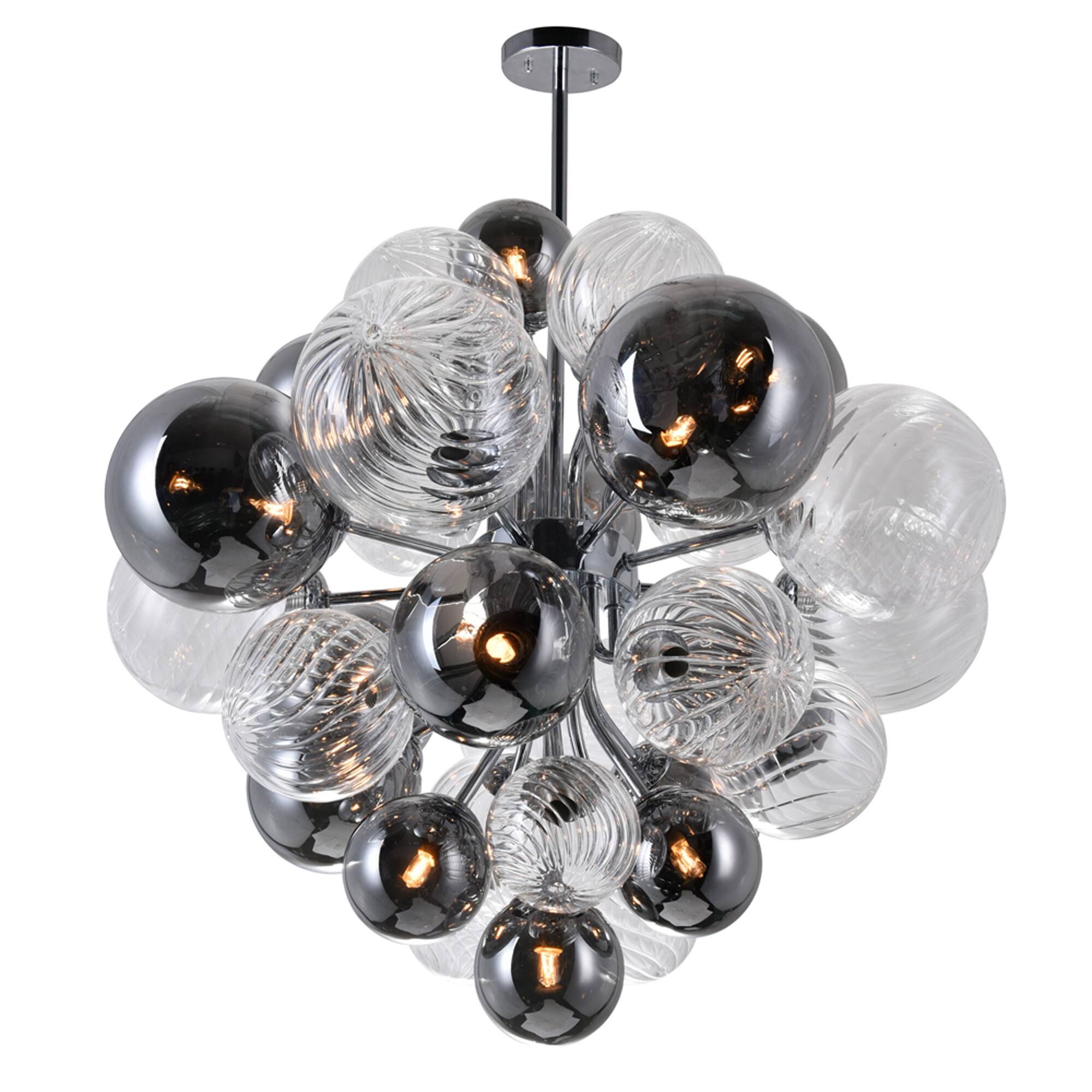 Left. CWI Lighting - Pallocino 15 Light Chandelier With Chrome Finish - Chrome.