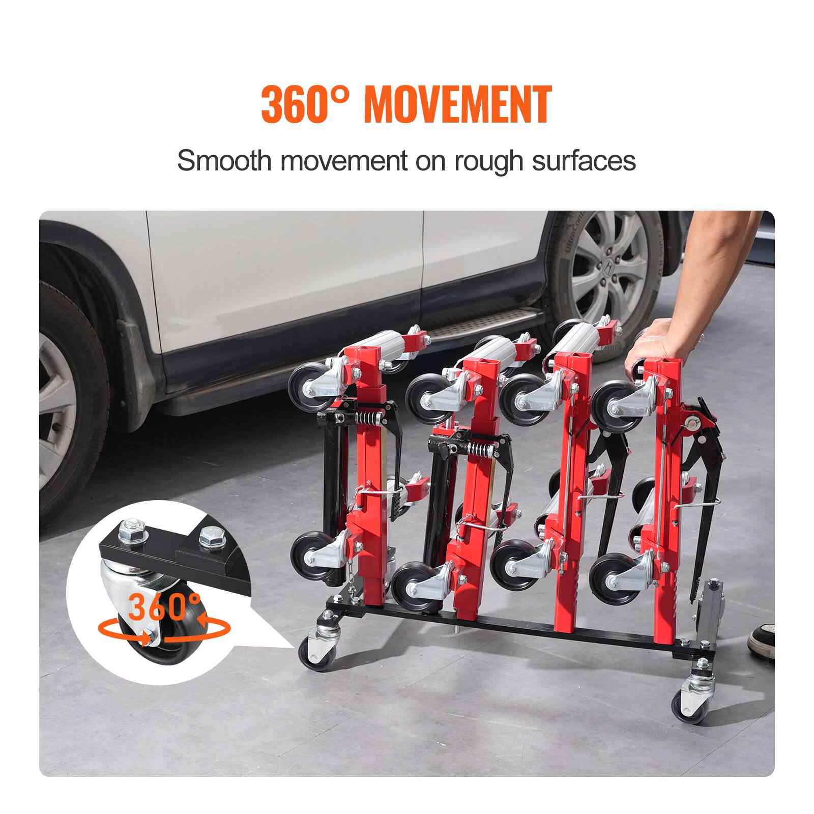 360° MOVEMENT  
Smooth movement on rough surfaces