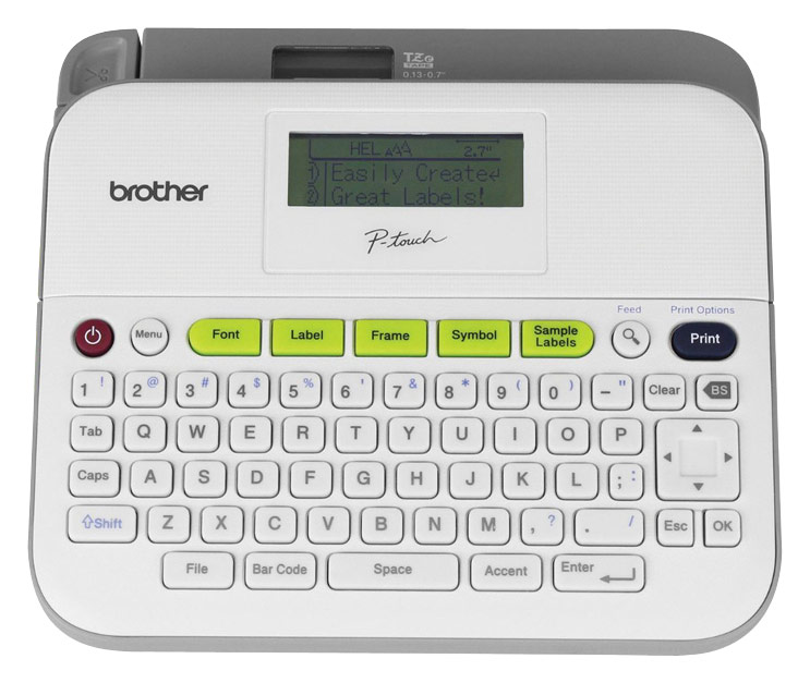 Brother - P-touch PT-D400AD Label Maker, Versatile Easy-to-Use Labeler with AC Adapter and QWERTY Keyboard - White/Light Gray