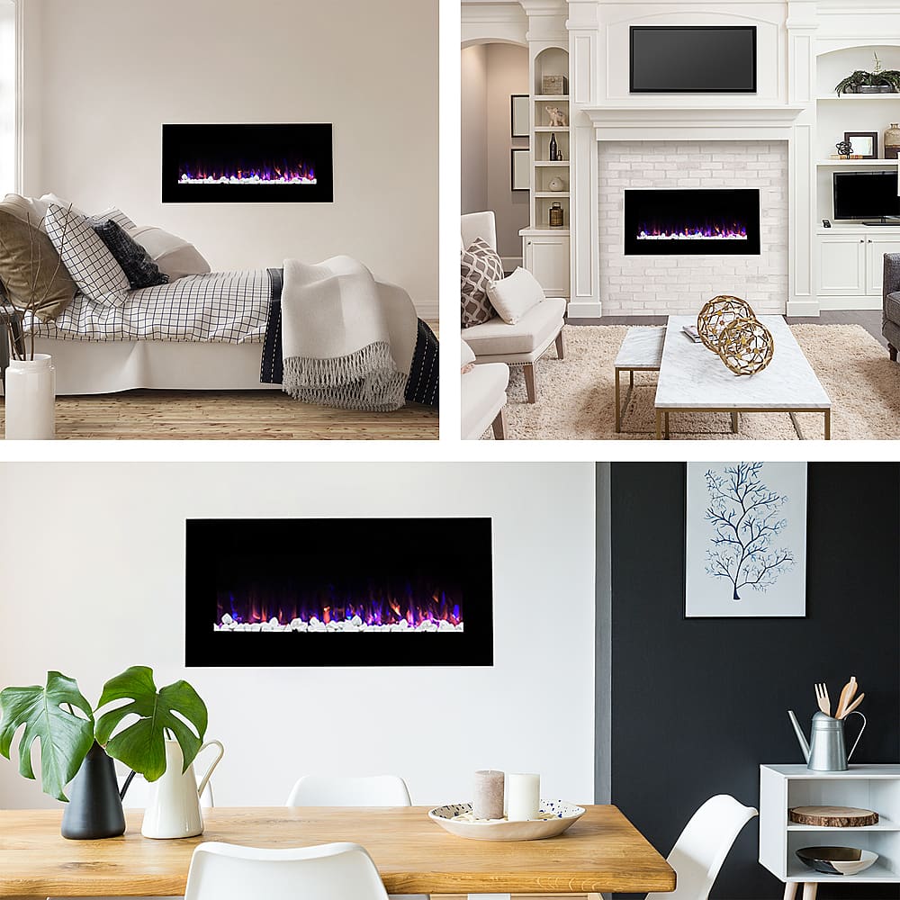 Customer Reviews Northwest 36Inch Electric Fireplace Wall Mounted LED Fire and Ice Flame