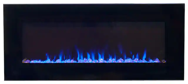 Front. Northwest - Fire and Ice Electric Fireplace - Black.