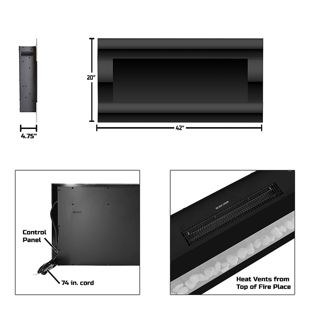 Alt View 12. Northwest - Fire and Ice Electric Fireplace - Black.