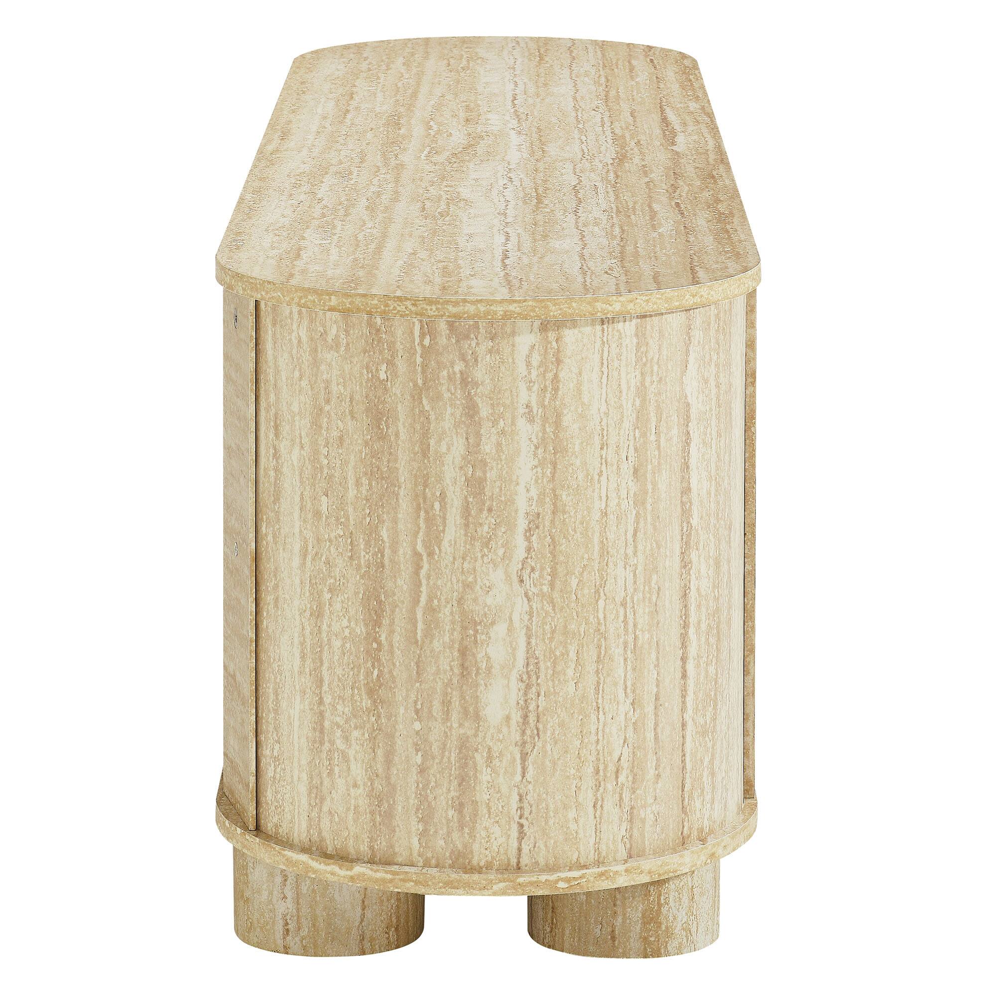 Alt View 2. Modway - Overture 63" Oval Faux Travertine TV Stand by Modway - Travertine.