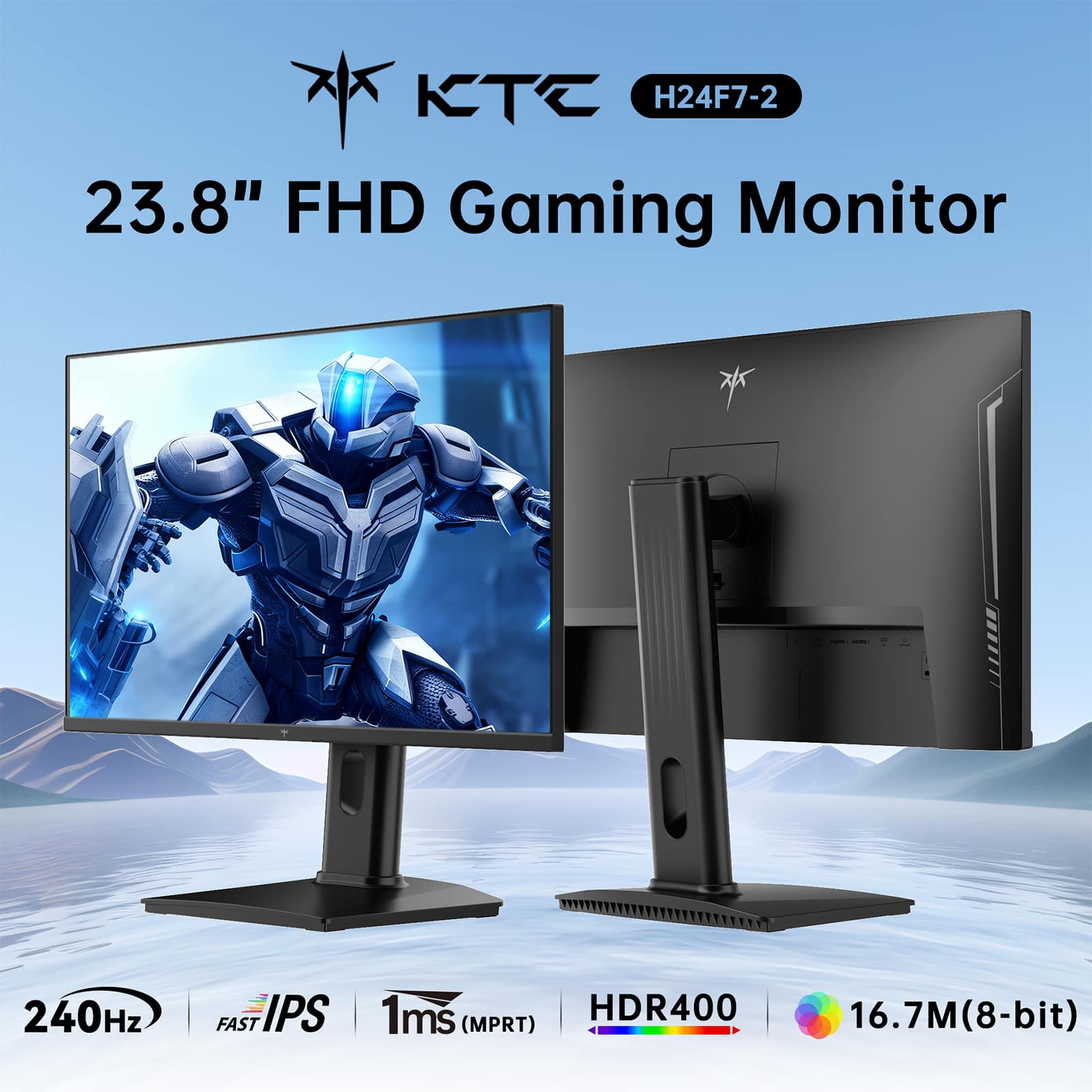 KTC H24F7 2 24 Inch Gaming Monitor, FHD 1080P Fast IPS, 240Hz, 1ms