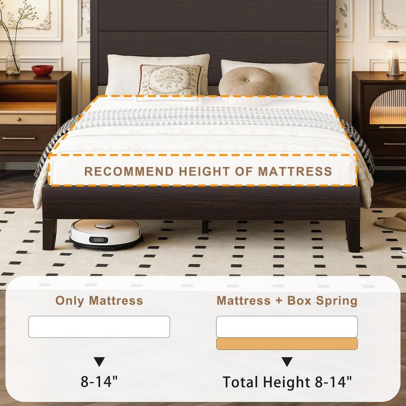 RECOMMEND HEIGHT OF MATTRESS

Only Mattress  
8-14"

Mattress + Box Spring  
Total Height 8-14"