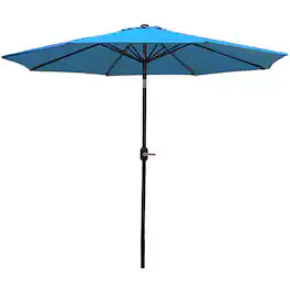 Sunnydaze - 9 ft Aluminum Patio Umbrella with Tilt and Crank - Turquoise