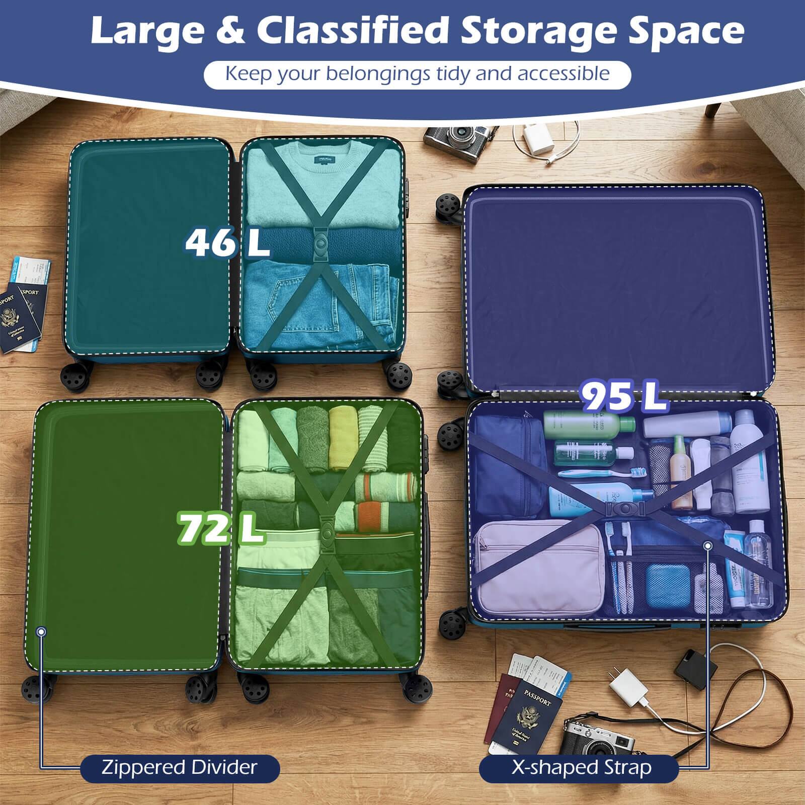 silent -ディレクターズカット版-Blu-ray BOX Costway 3 Piece Hardside Luggage Set (20/24/28 Inch) with 8