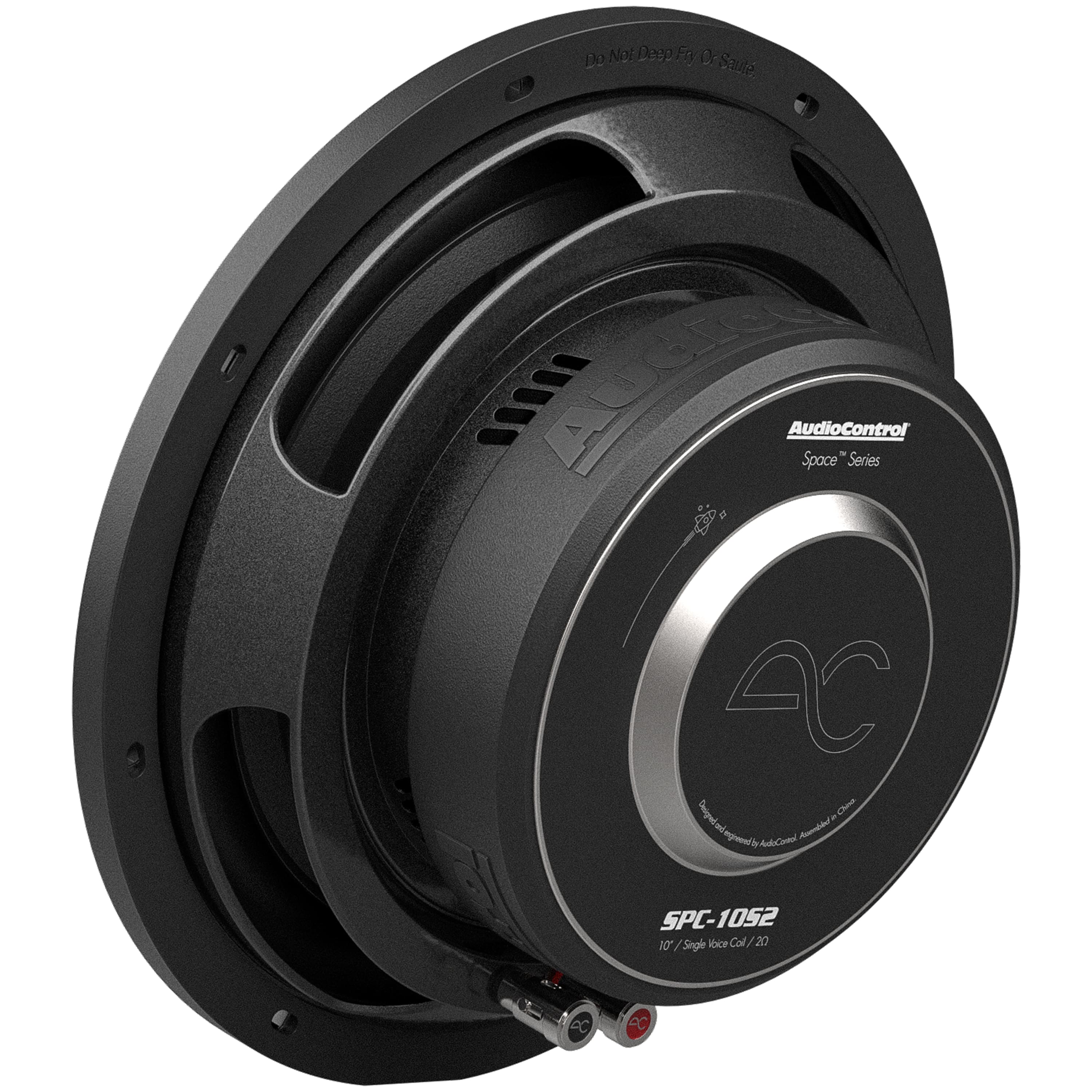 The text on the image reads: "Do Not Deep Fn D Squle AudioControl Space Stories AC Ceo Desgeean - ad Amti Ppe ACei SPC-1052 10 Sngle oce Cal 20 CC CC." This text is likely a description or information about the speaker.